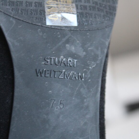 Stuart Weitzman Black Above The Knee Suede Microstretch City Block Boots sz 7.5 - Picture 6 of 9
